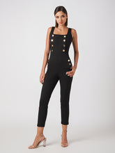 Gold button detail jumpsuit with pockets